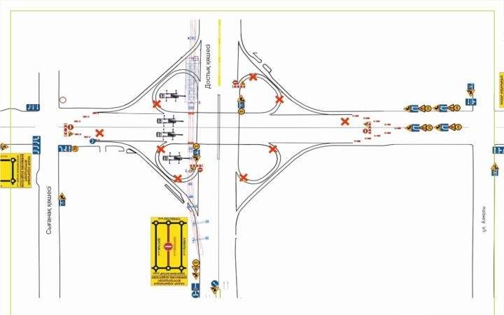 В Астане на развязке проспекта Мангилик Ел вводят ограничение движения
