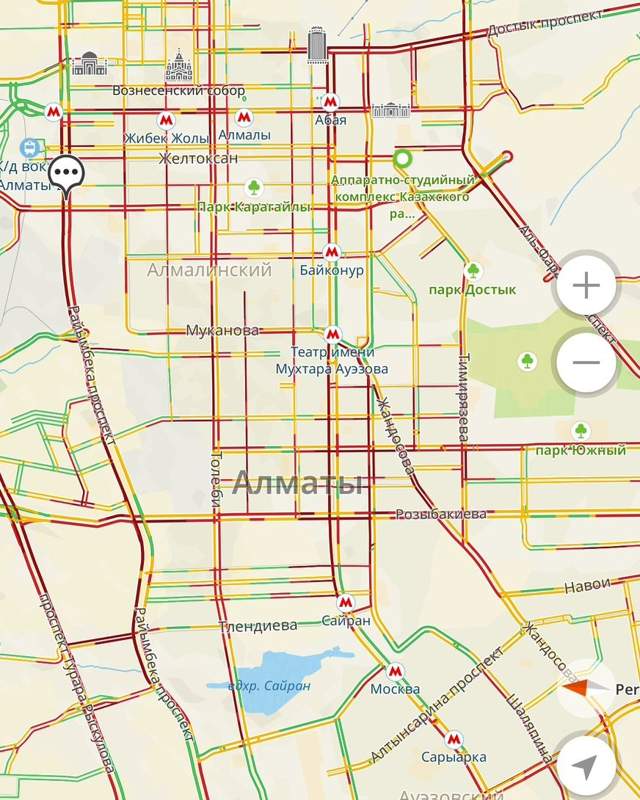 пробки в Алматы