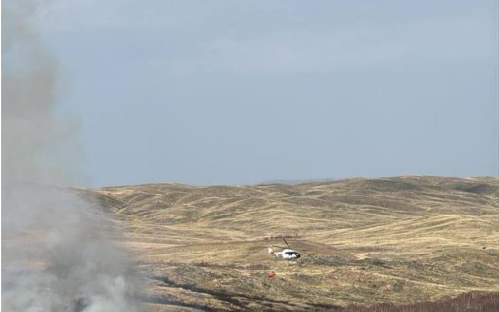 Пожар тушат на территории Каркаралинского Нацпарка