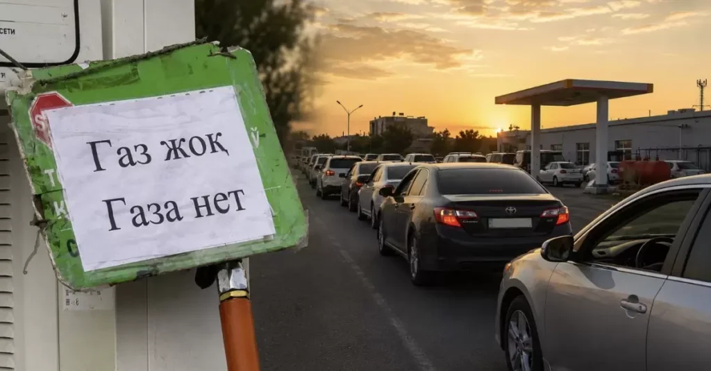 Жители Актау жалуются на многочасовые очереди на заправках